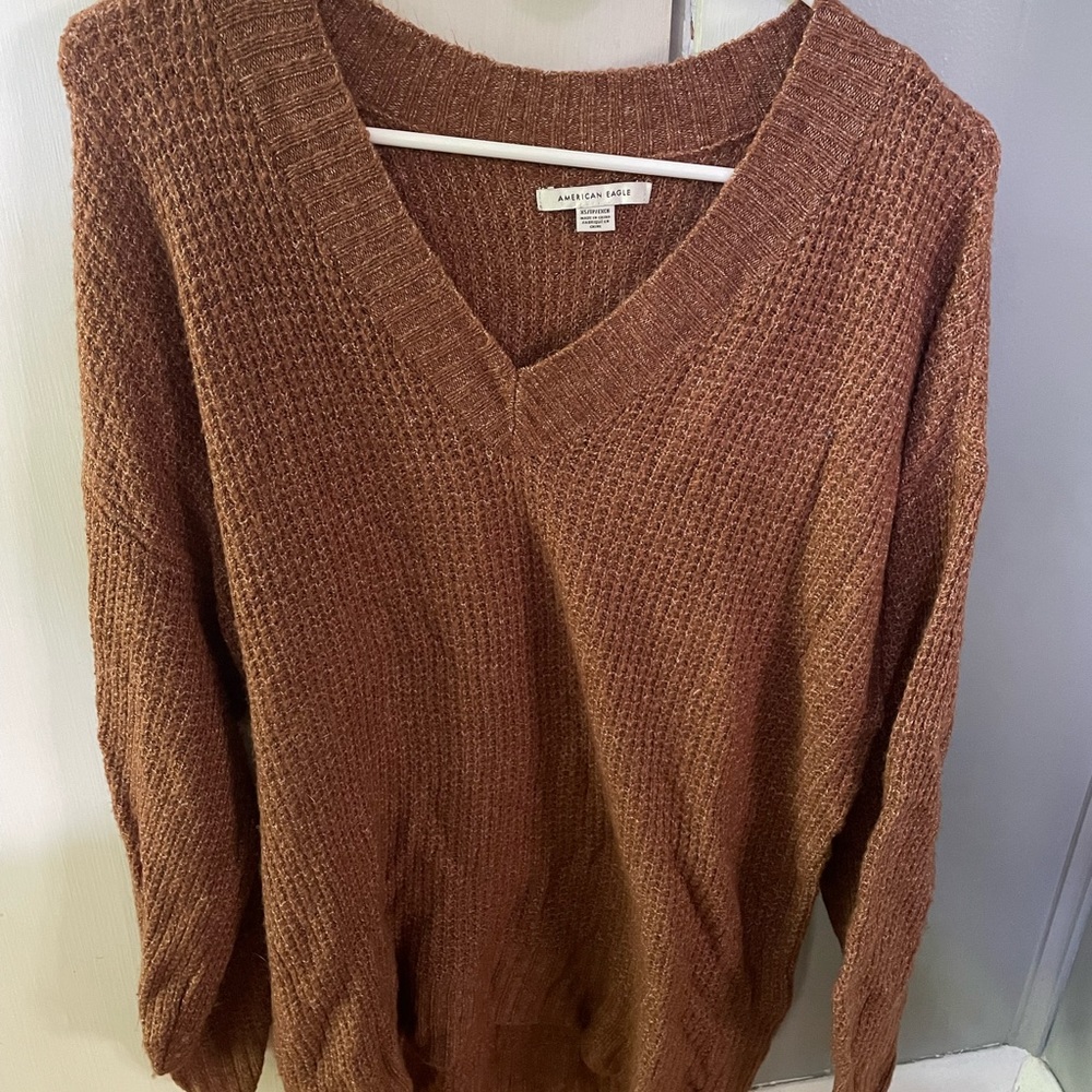 Soft Oversized American Eagle V Neck Sweater
